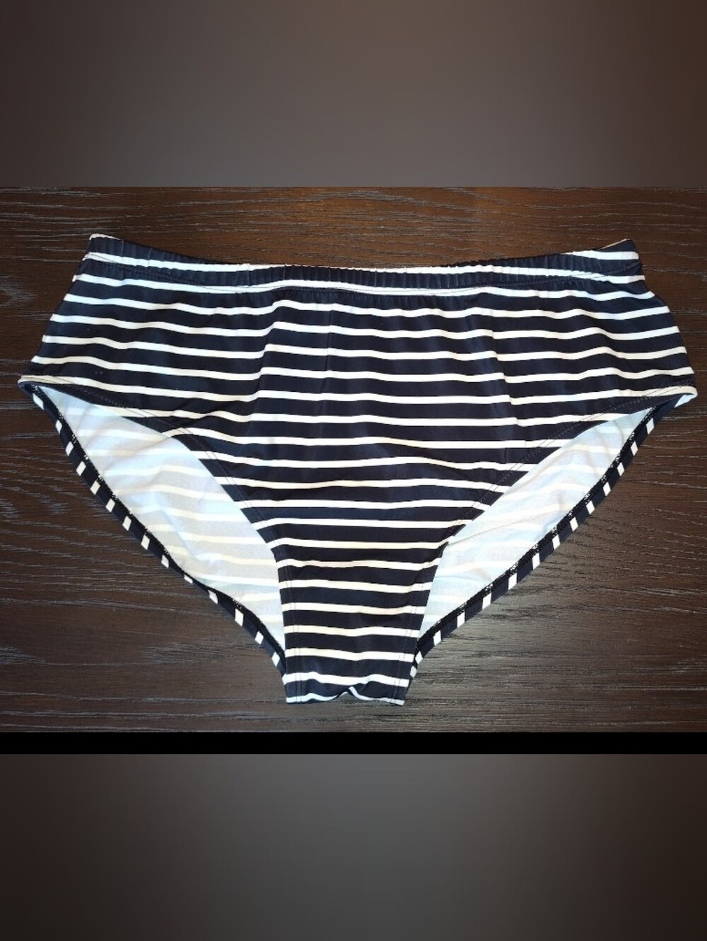 Striped Black and White Swim Suit Bottoms For Women Sz 16